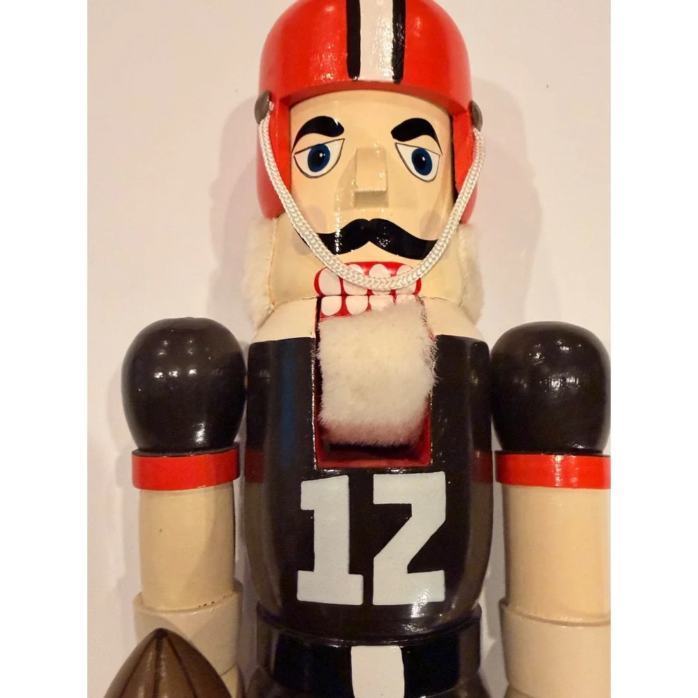 NFL Cleveland Browns Football Player Nutcracker Number 12 Wooden Holiday Decor